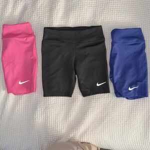 Nike Women's Shorts Trio - Pink, Black, Blue Sz. Small